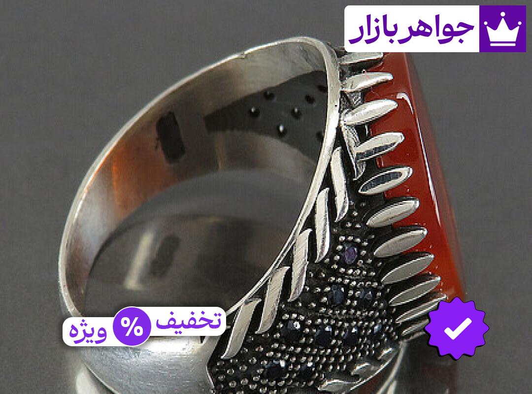 انگشتر نقره عقیق جذاب مردانه میکروستینگ