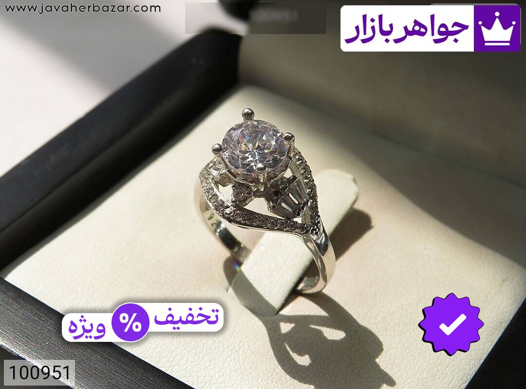 انگشتر نقره طرح طناز زنانه