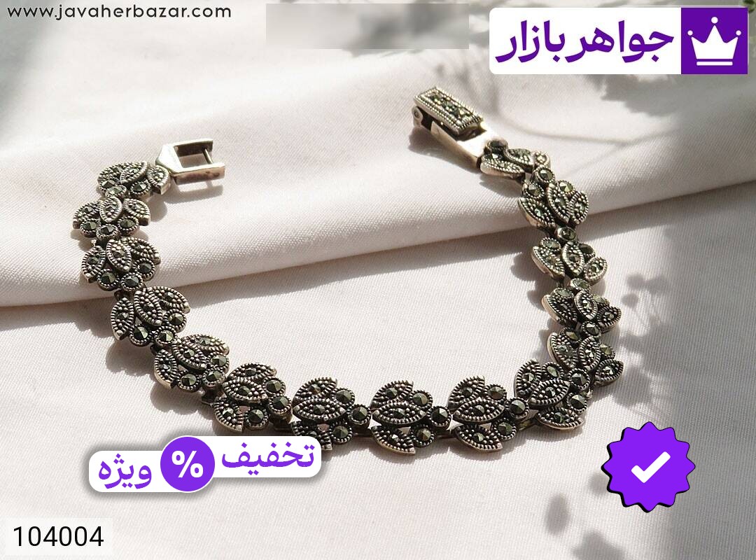 دستبند نقره طرح ترنم زنانه