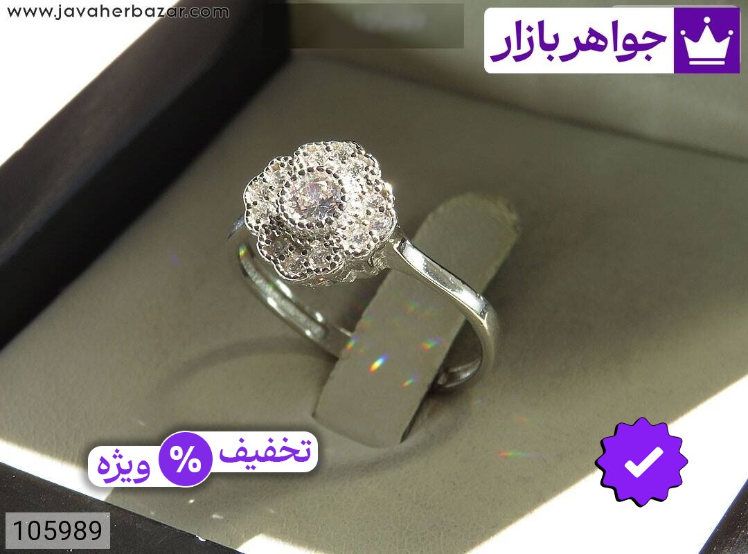 انگشتر نقره طرح فلاور زنانه