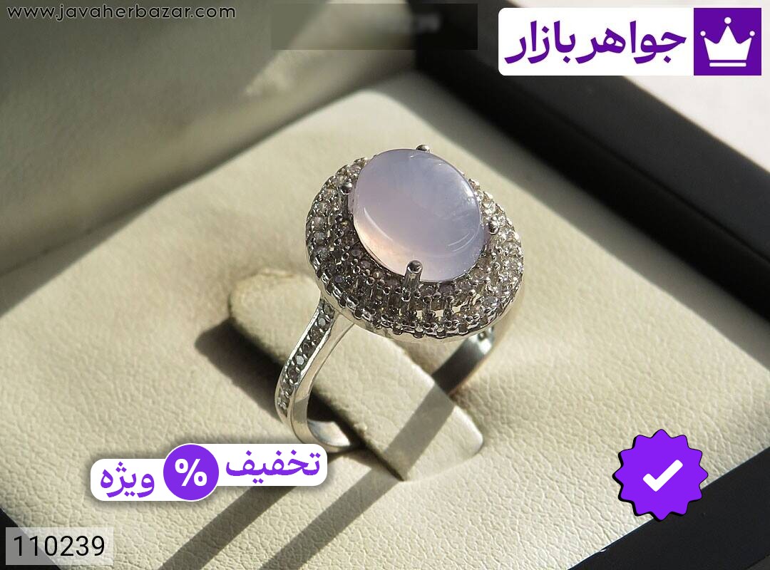 انگشتر نقره عقیق یمنی یاسی طرح مانا زنانه