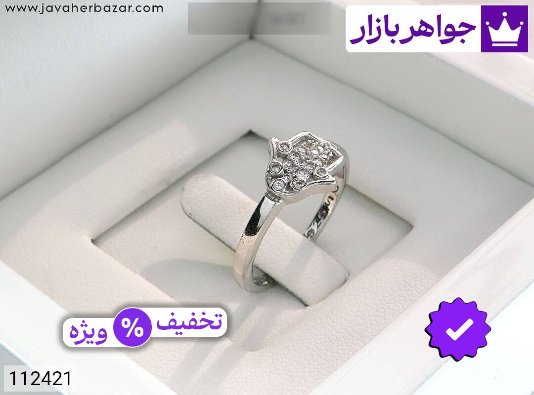 انگشتر نقره طرح مهتا زنانه