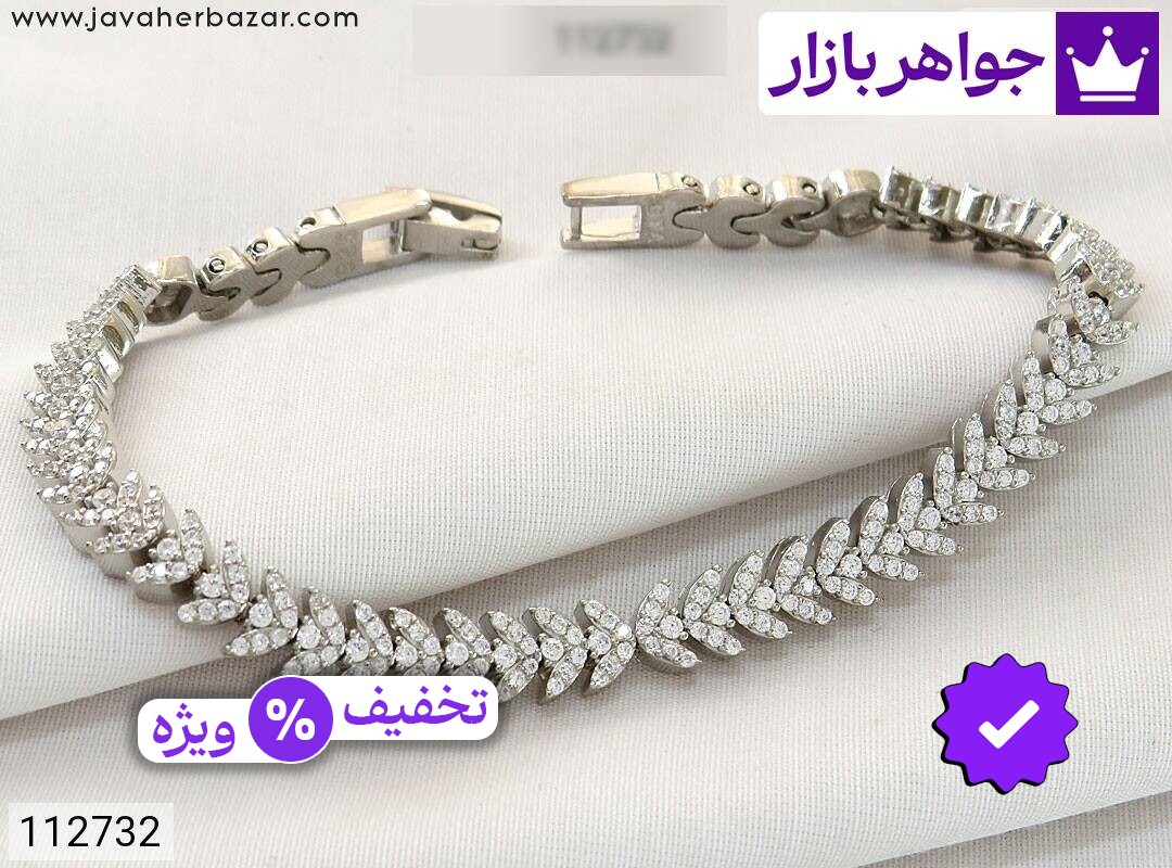 دستبند نقره طرح فلاور زنانه