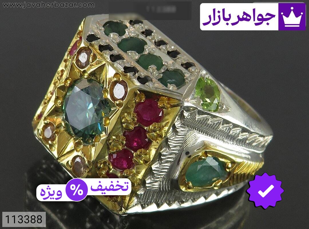 انگشتر نقره موزانایت کلکسیونی فاخر مردانه دست ساز