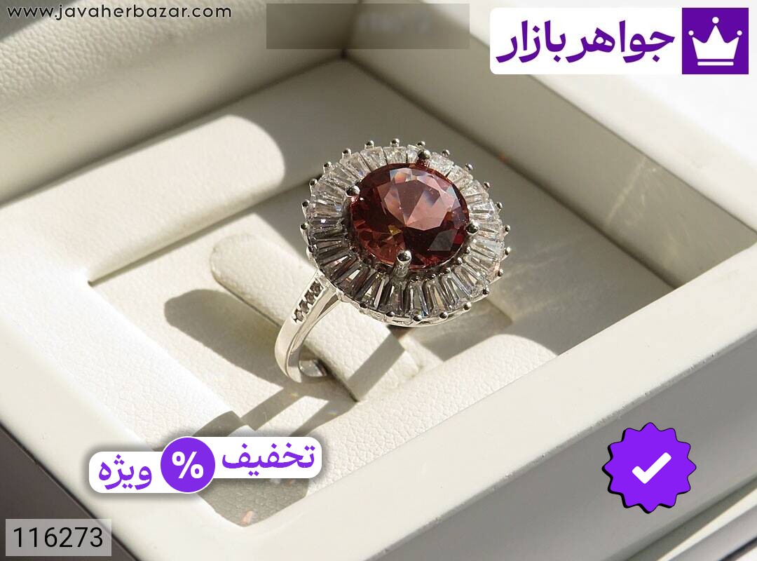 انگشتر نقره الکساندریت زولتانایت طرح خورشید زنانه
