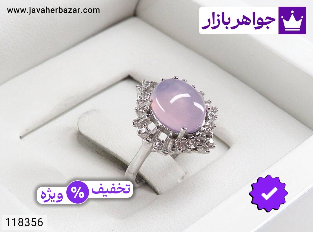 انگشتر نقره عقیق یمنی کبود طرح شیوا زنانه
