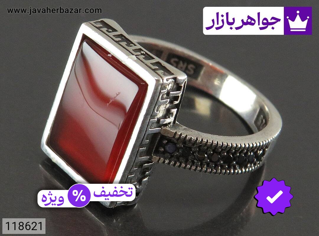 انگشتر عقیق مردانه میکروستینگ انگشتر نقره عقیق مردانه میکروستینگ