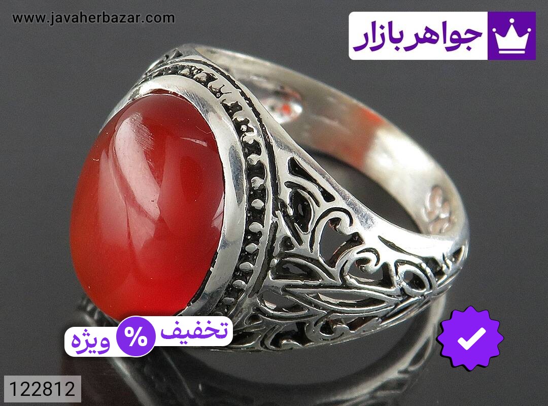 انگشتر نقره عقیق دامله مردانه