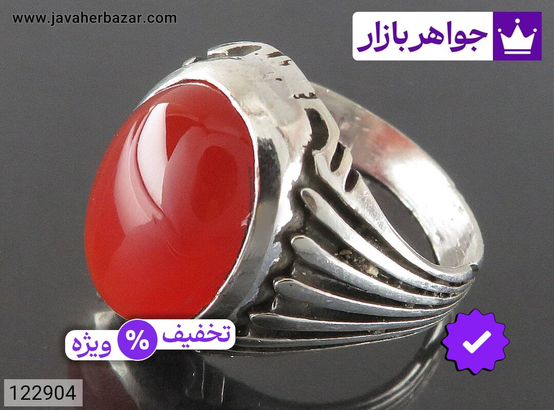 انگشتر نقره عقیق دامله مردانه