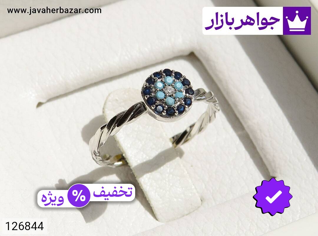 انگشتر طرح چشم زخم زنانه زنانه انگشتر نقره طرح چشم زخم زنانه