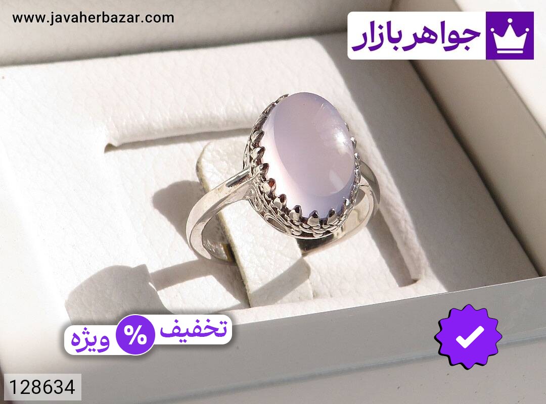 انگشتر نقره عقیق یمنی کبود زنانه