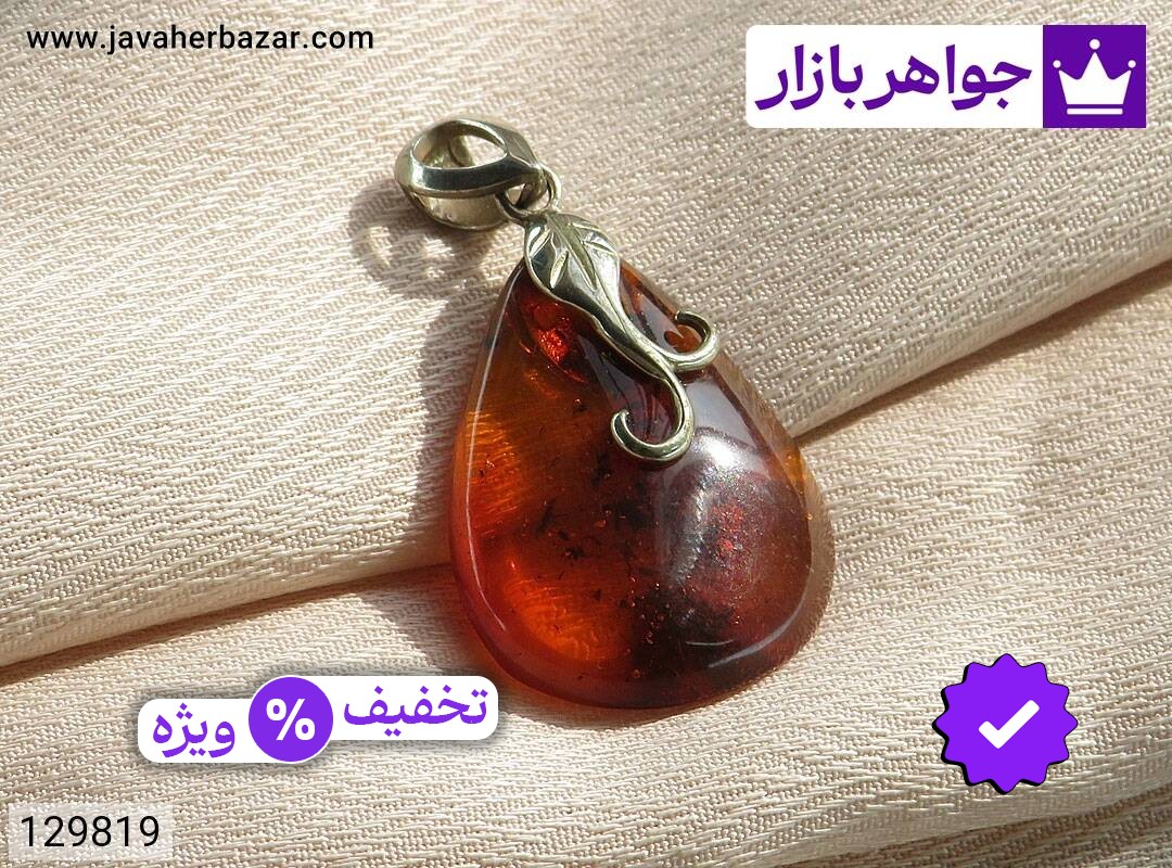 مدال نقره کهربا بولونی لهستان حشره ای طرح برگ