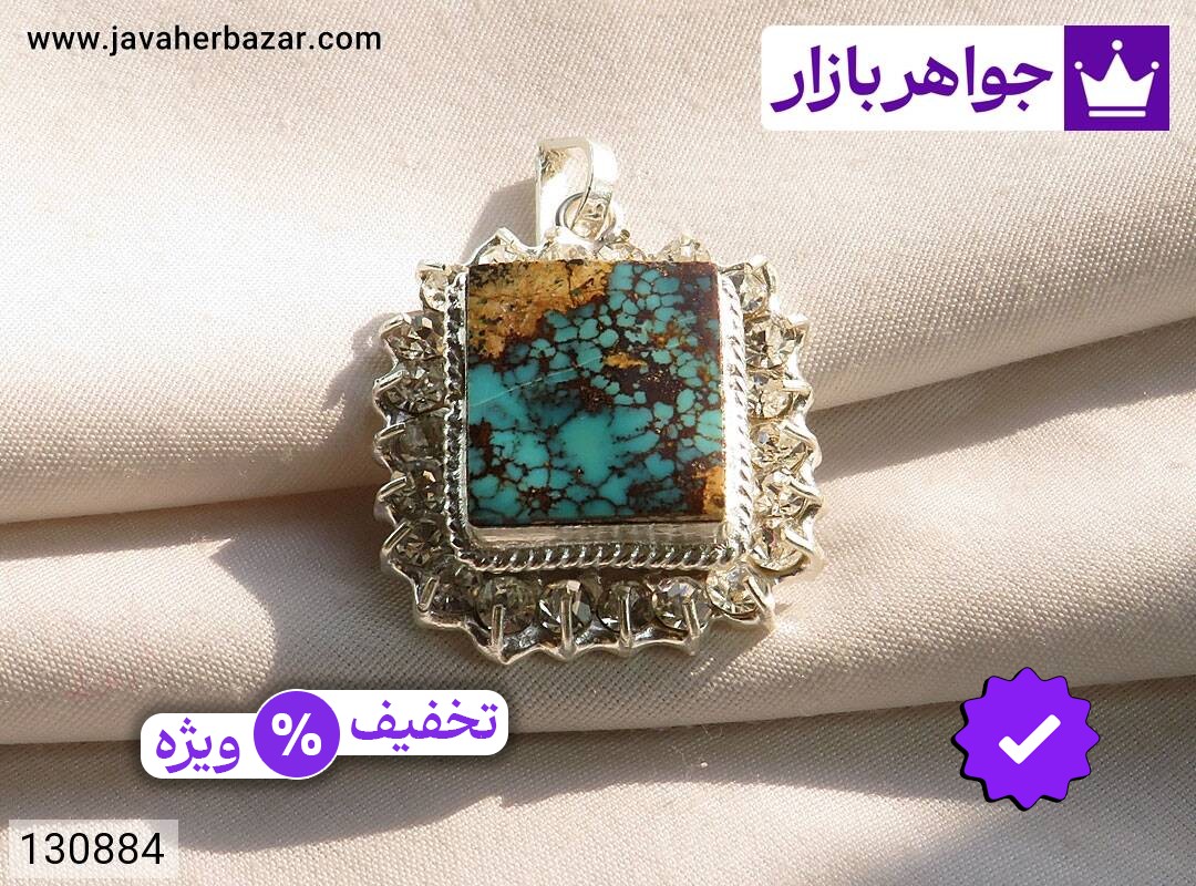 مدال نقره فیروزه نیشابوری زیبا زنانه