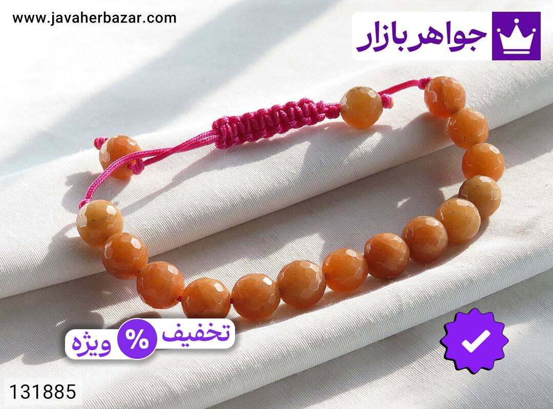 دستبند سنگی جید خوش رنگ زنانه