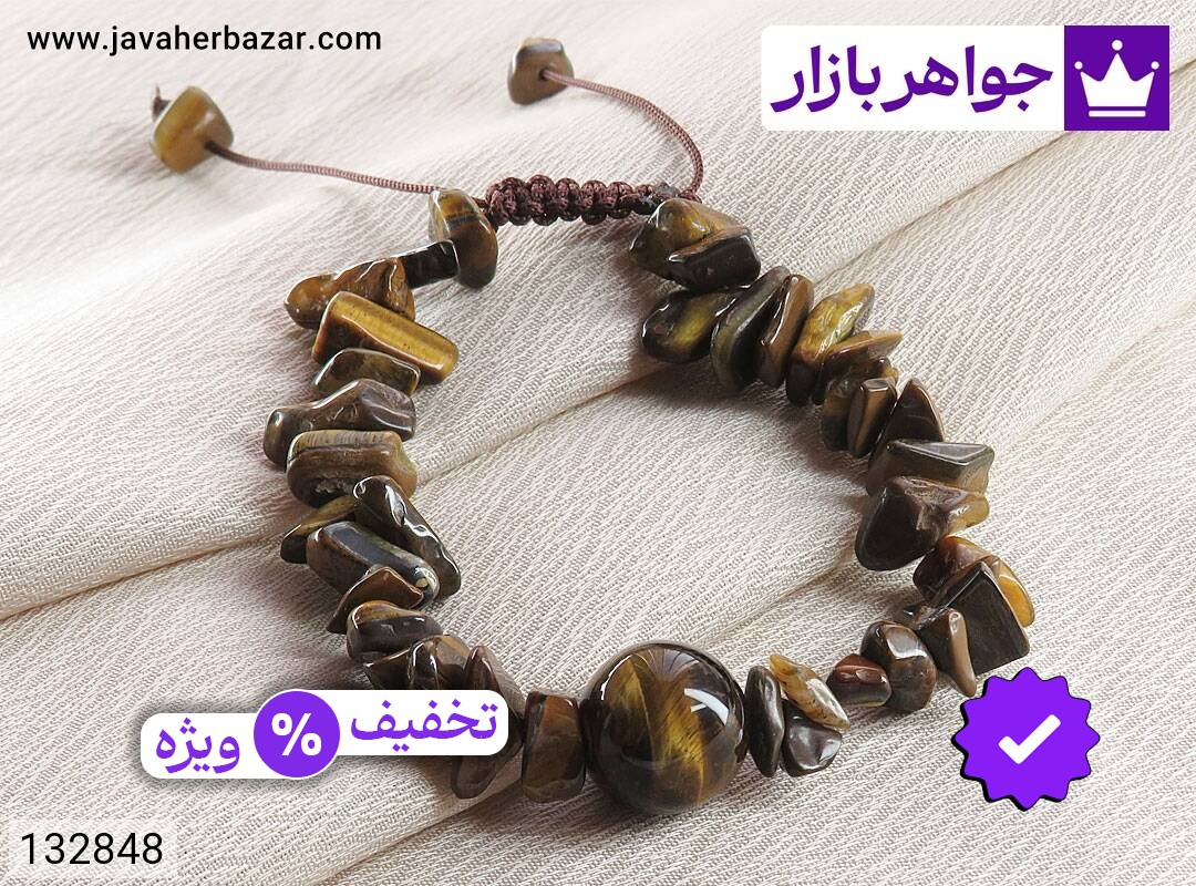 دستبند سنگ چشم ببر زیبا