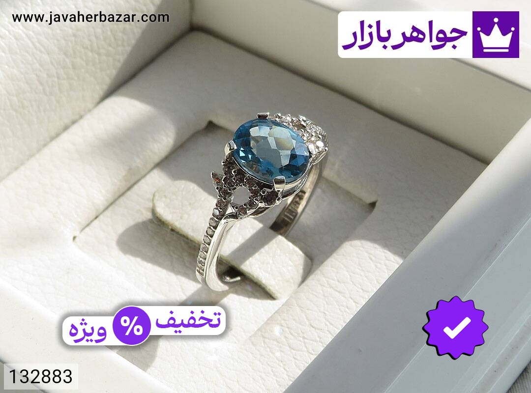 انگشتر نقره توپاز طرح رویا زنانه