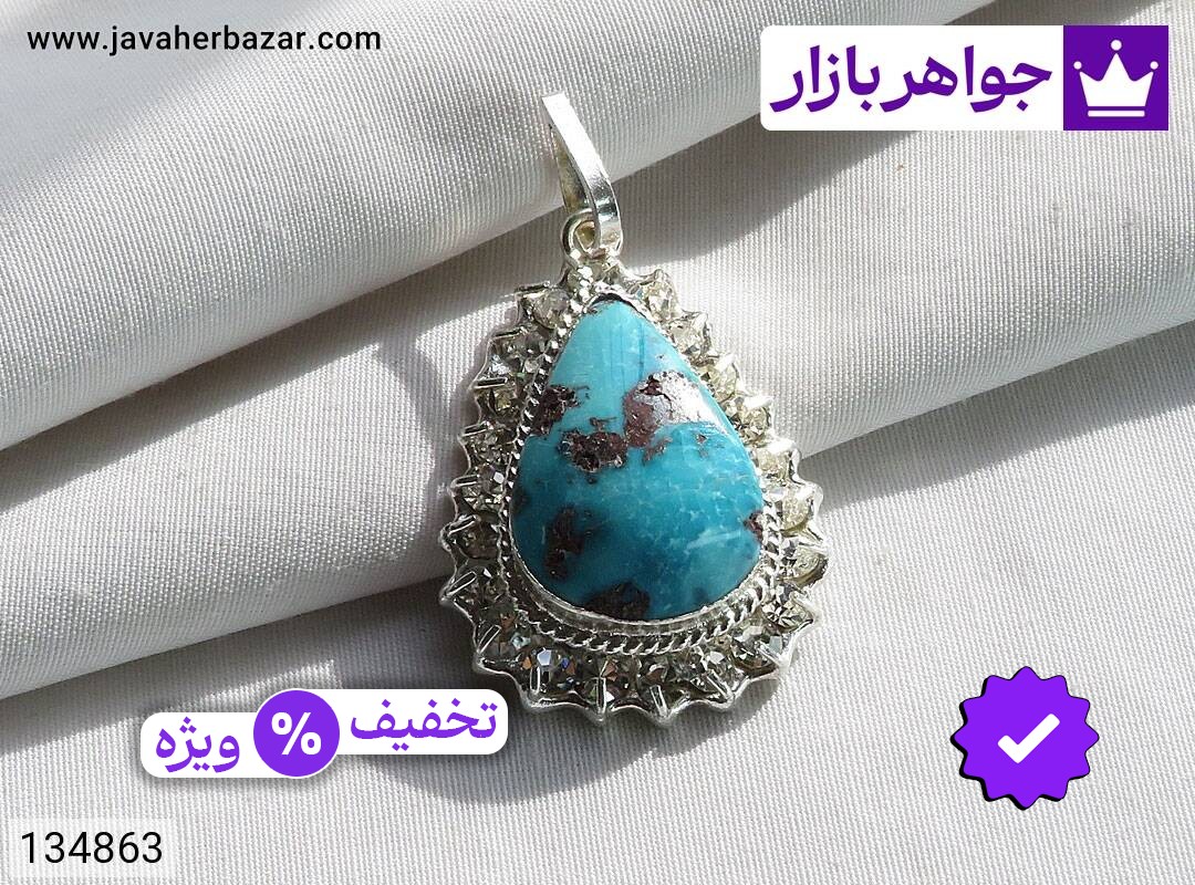 مدال نقره فیروزه نیشابوری اشکی جذاب زنانه