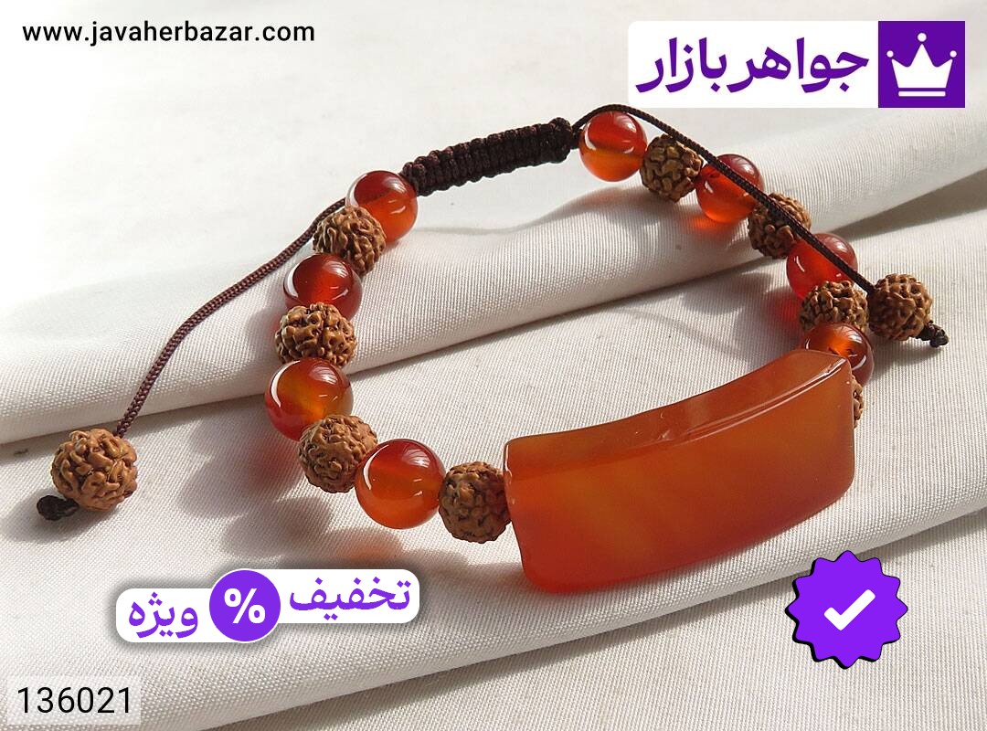 دستبند عقیق و رودراکشا دستبند عقیق و روداکشا مناسب حکاکی زیبا و خاص