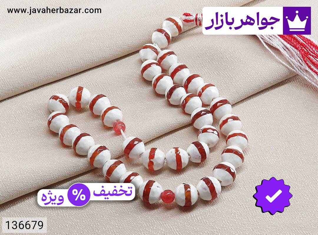 تسبیح عقیق با طراحی زیبا 33 دانه