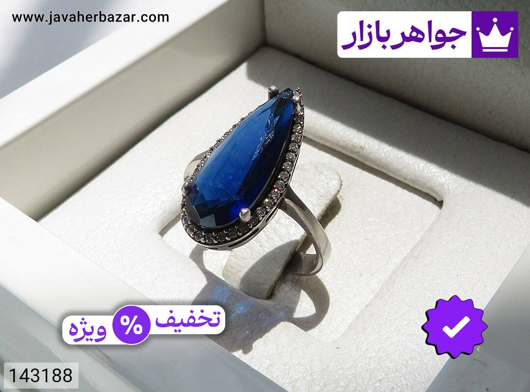 انگشتر نقره یاقوت سنتاتیک زنانه