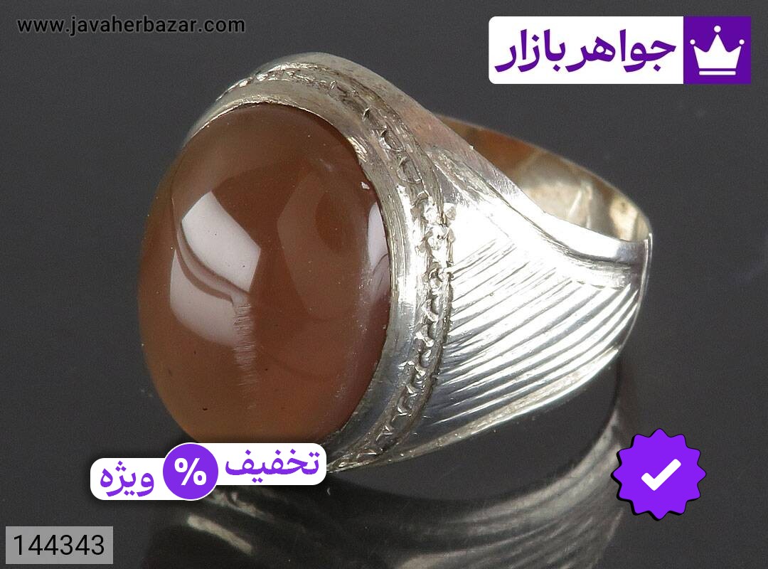 انگشتر نقره عقیق یمنی زیبا مردانه دست ساز