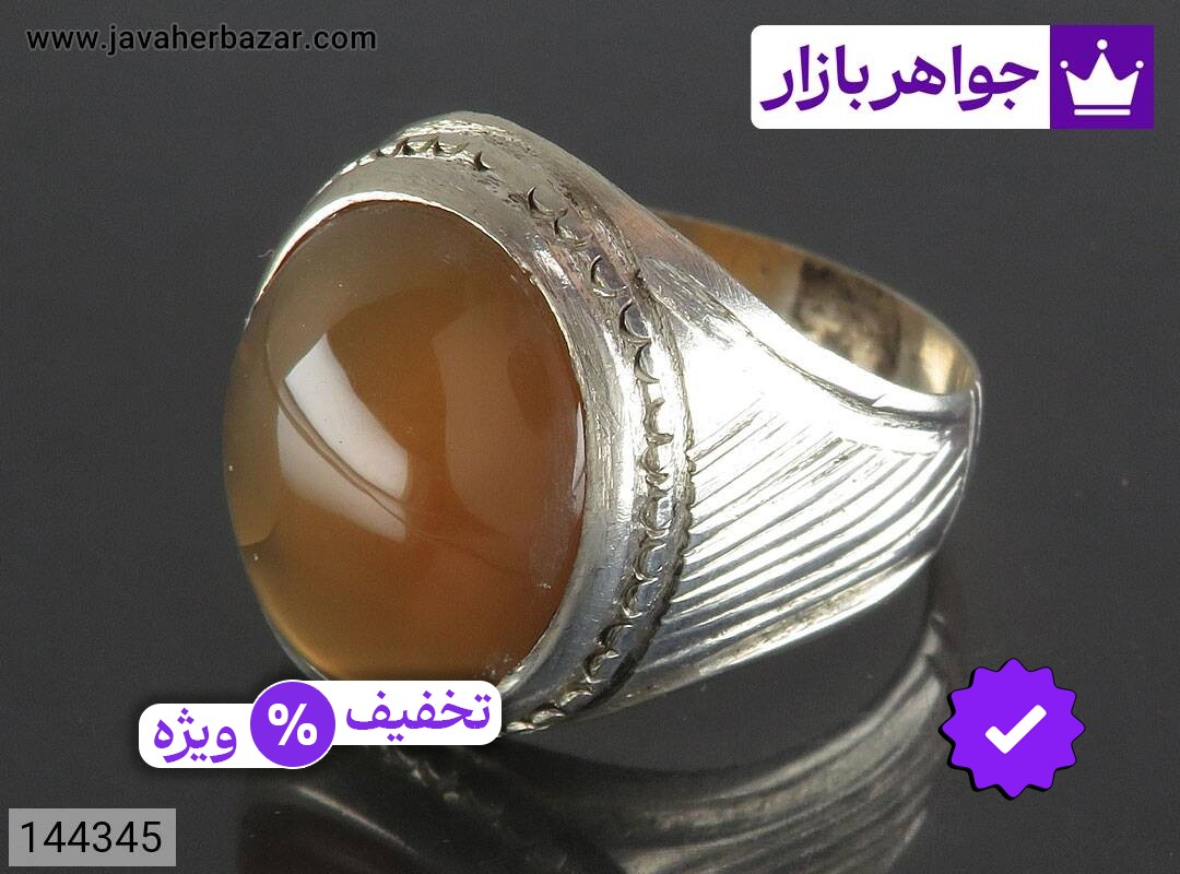 انگشتر نقره عقیق یمنی زیبا مردانه دست ساز