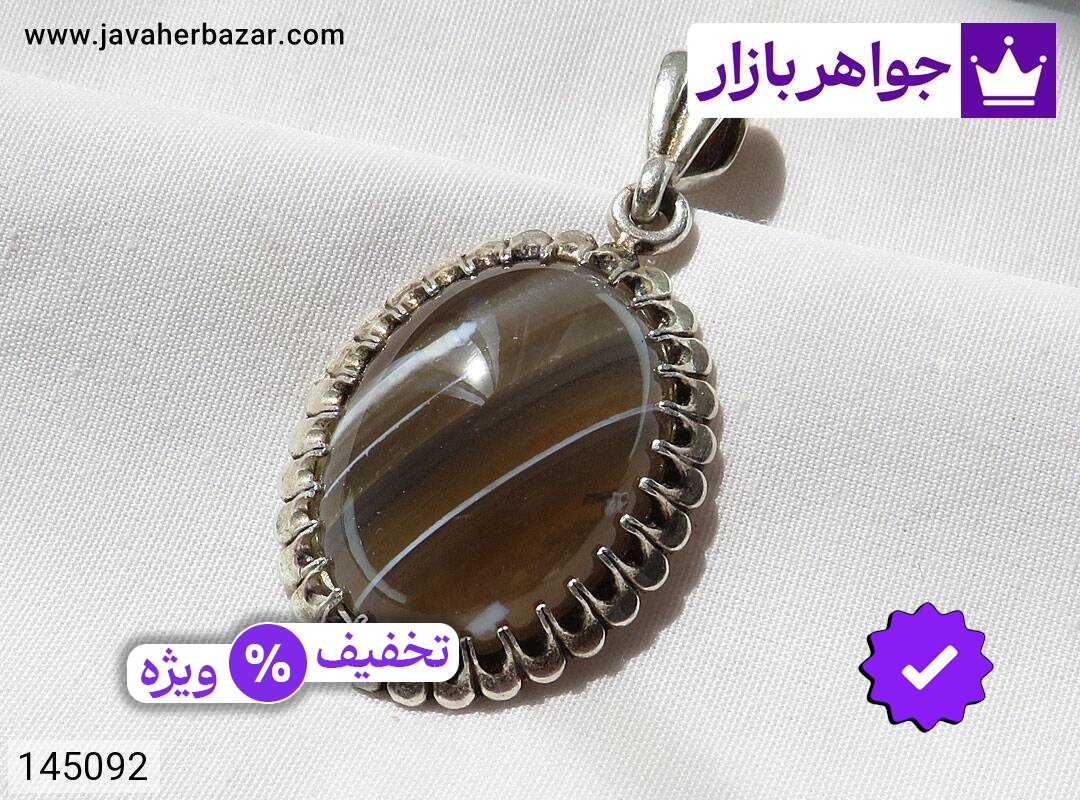 مدال نقره عقیق سلیمانی دامله