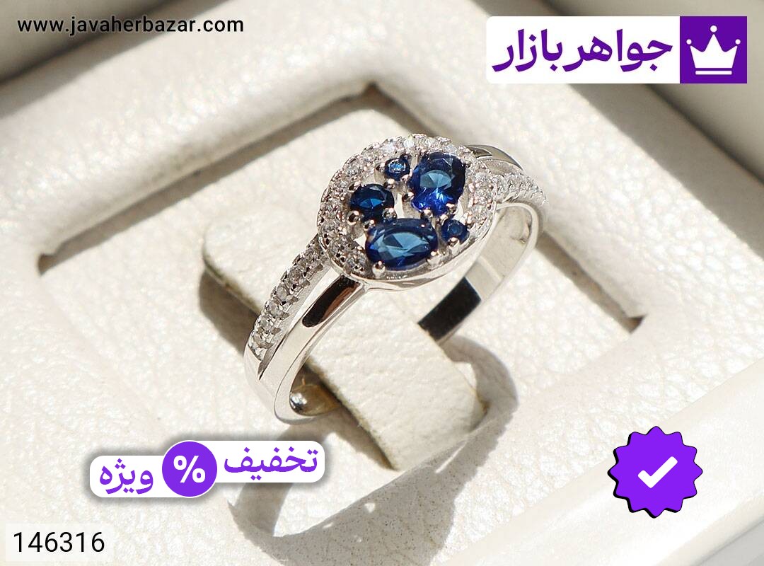 انگشتر یاقوت سنتاتیک زنانه انگشتر نقره یاقوت سنتاتیک زنانه