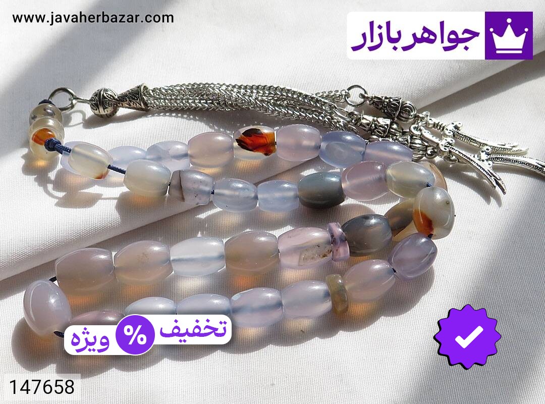 تسبیح عقیق یمنی 33 دانه کبود خوش دست