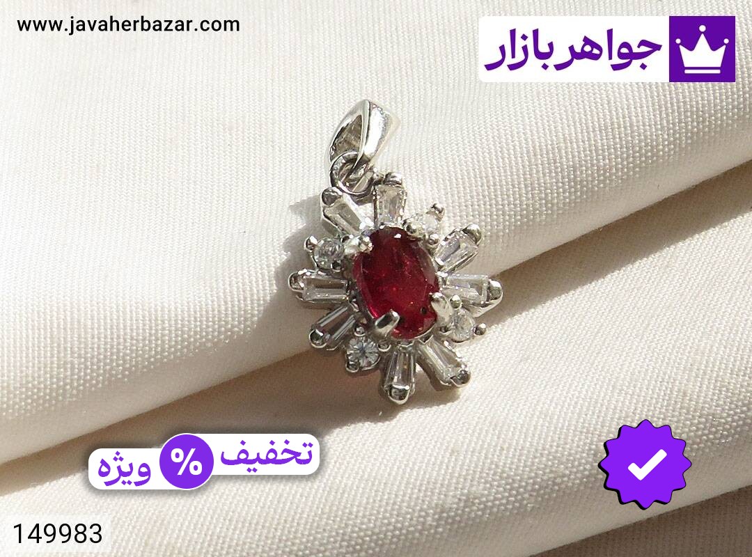 مدال یاقوت آفریقایی قرمز مدال نقره یاقوت آفریقایی قرمز طرح ژاسمین
