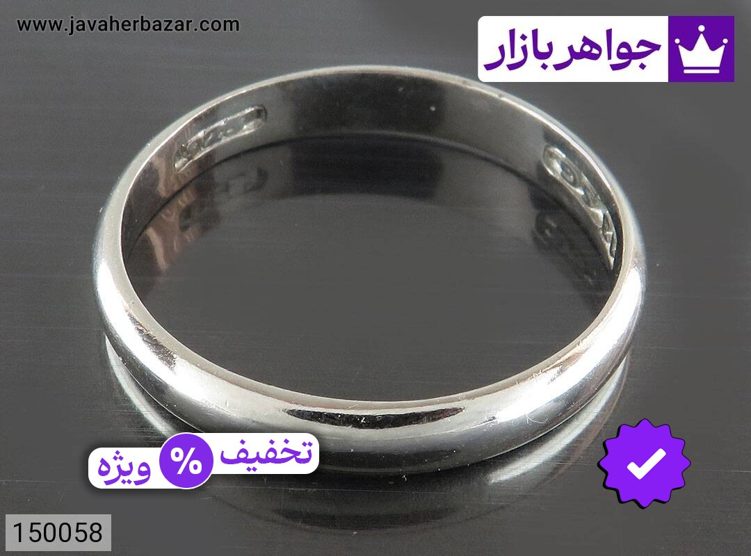 حلقه ازدواج نقره رینگی ساده سایز 69 مردانه