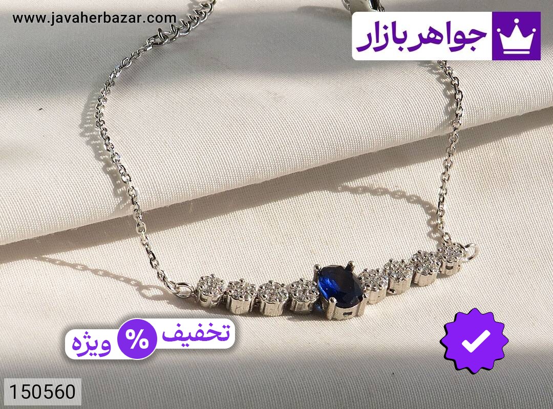 دستبند نقره یاقوت سنتاتیک زنانه