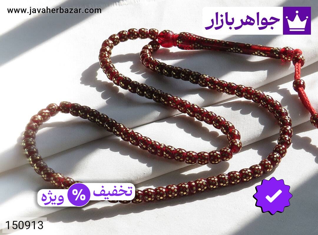 تسبیح سندلوس قرمز 101 دانه تسبیح سندلوس قرمز 101 دانه تبریزی خوش طرح