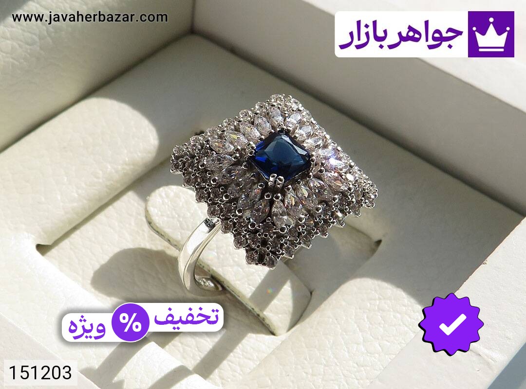 انگشتر یاقوت سنتاتیک زنانه انگشتر نقره یاقوت سنتاتیک لوکس زنانه