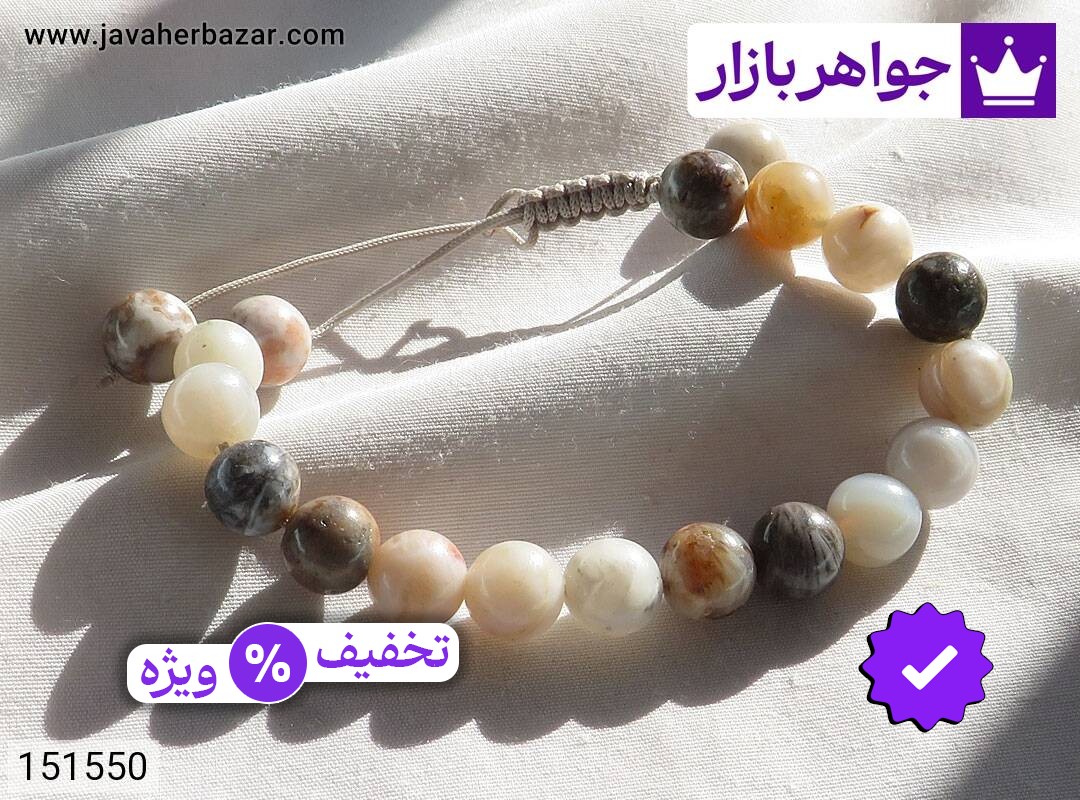 دستبند سنگی جاسپر زنانه دستبند سنگی جاسپر خوش نقش زنانه