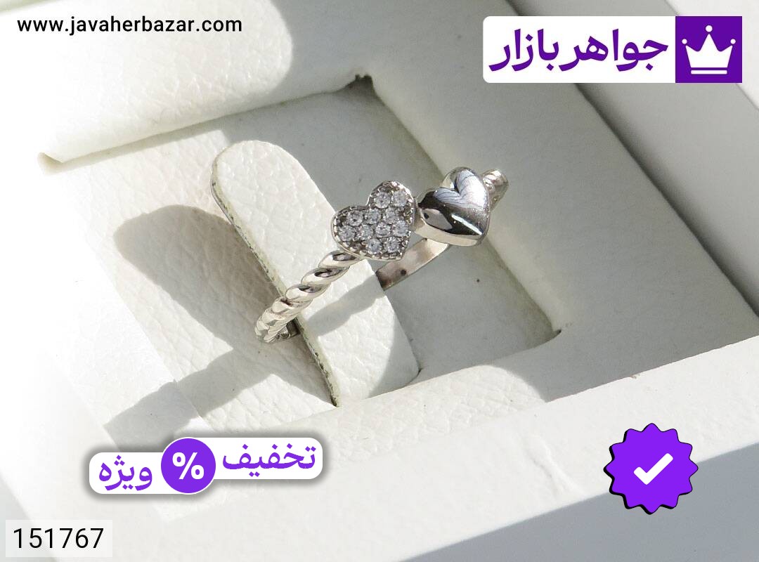 انگشتر نقره طرح دلبر زنانه
