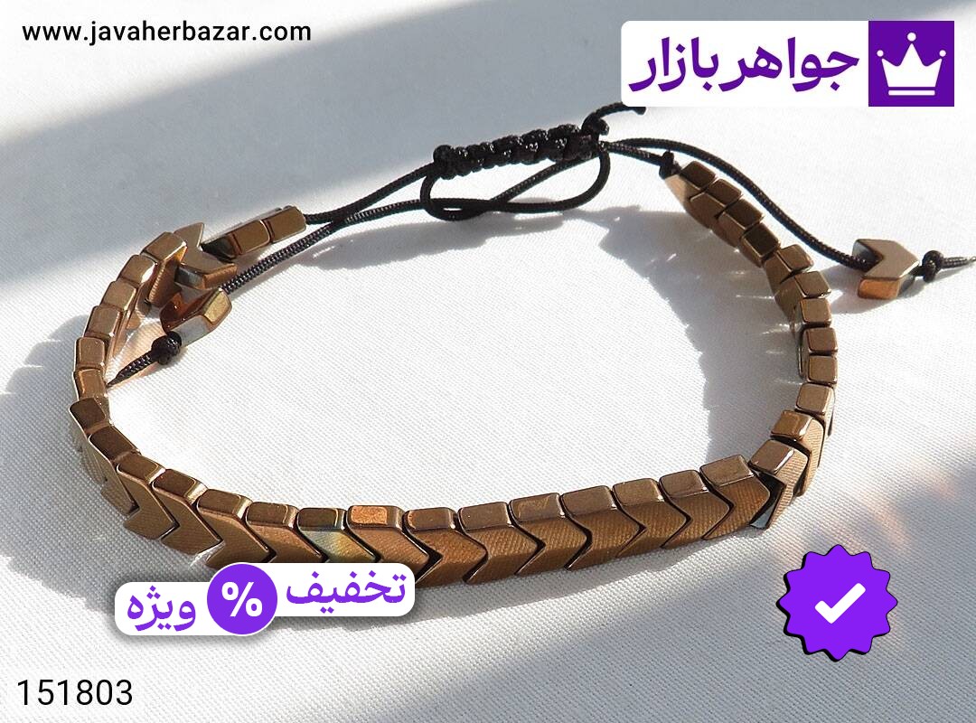 دستبند سنگی حدید صینی طرح فلش زنانه