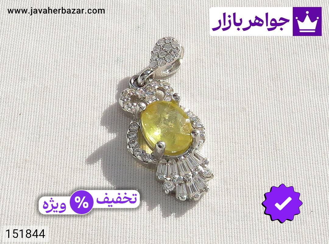 مدال یاقوت زرد مدال نقره یاقوت زرد طرح نیلوفر