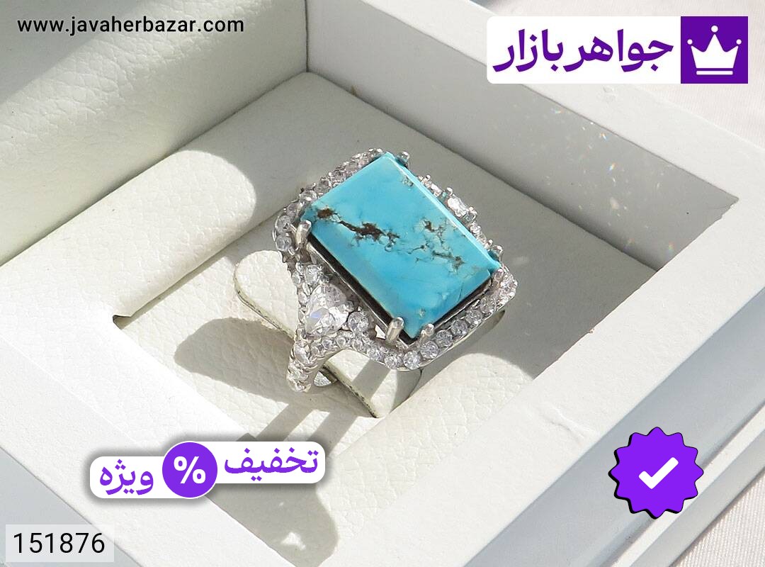 انگشتر نقره فیروزه نیشابوری طرح سحر زنانه