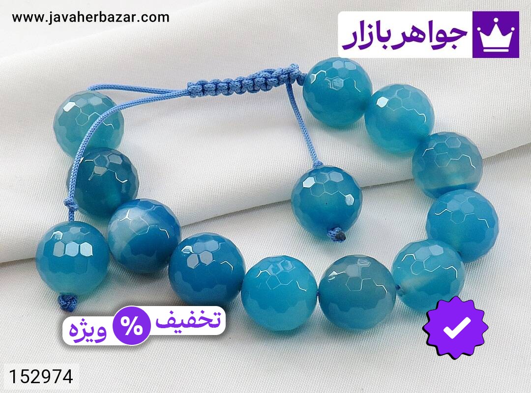 دستبند سنگی جید زنانه دستبند سنگی جید آبی زیبا جذاب زنانه