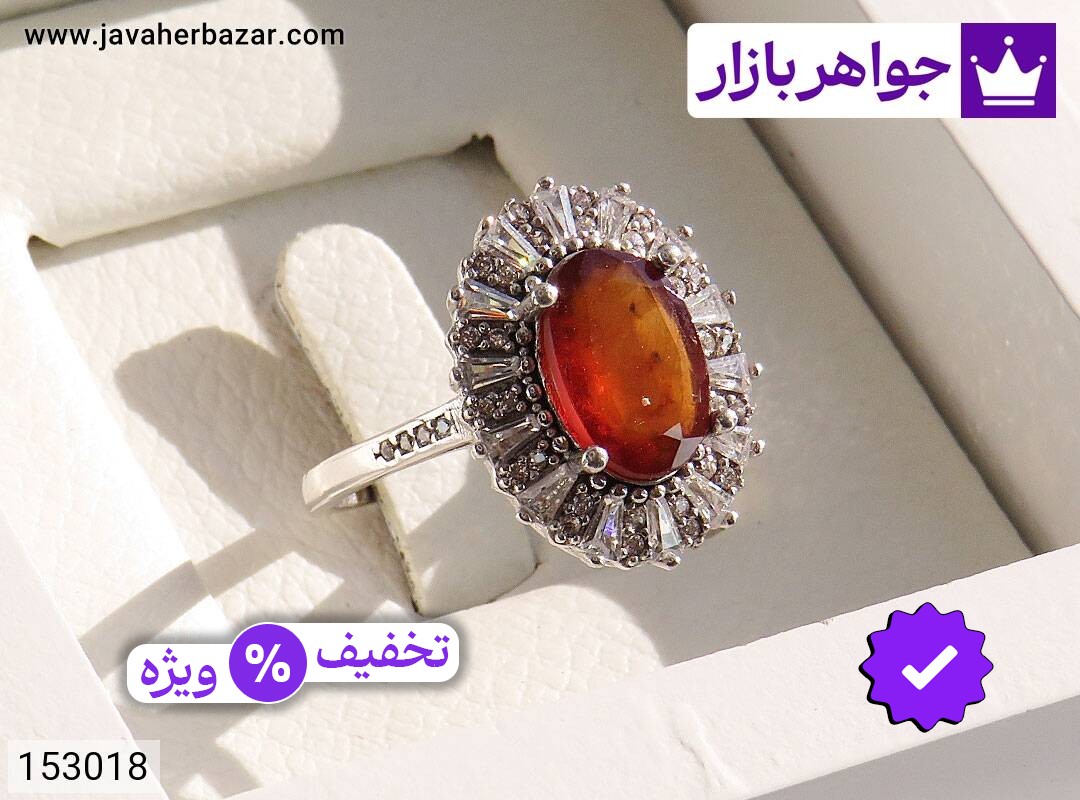 انگشتر نقره گارنت خوشرنگ زنانه