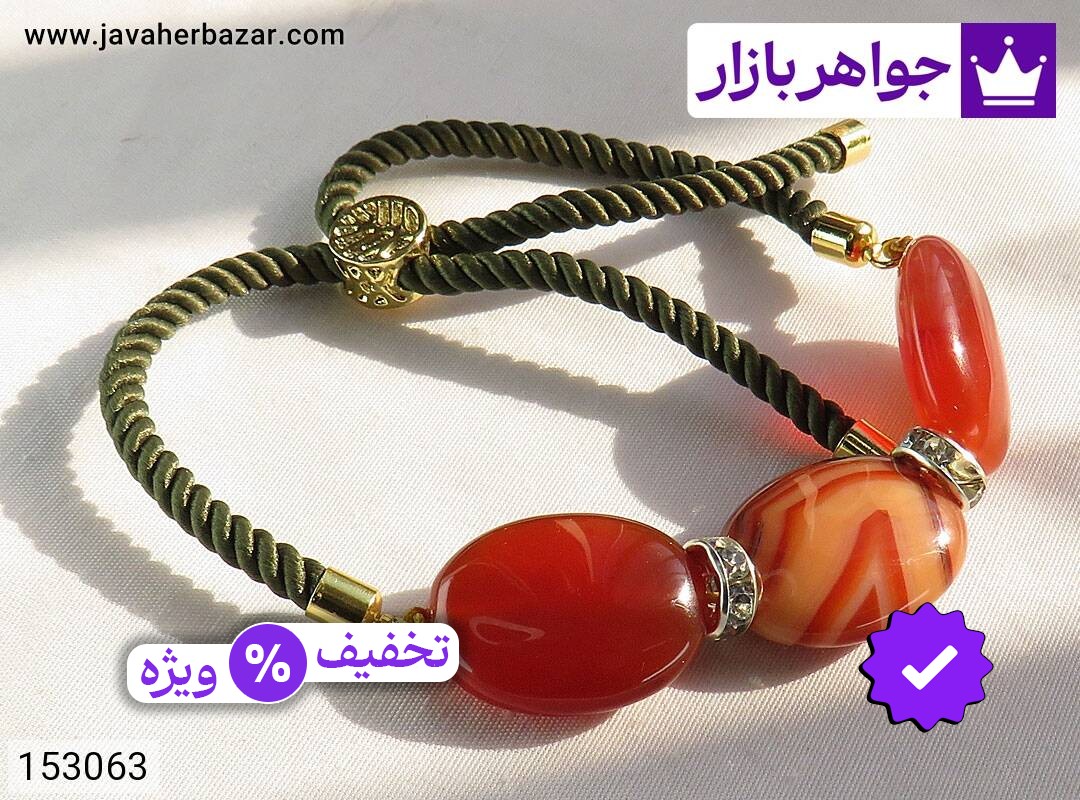 دستبند سنگ عقیق سلیمانی زیبا
