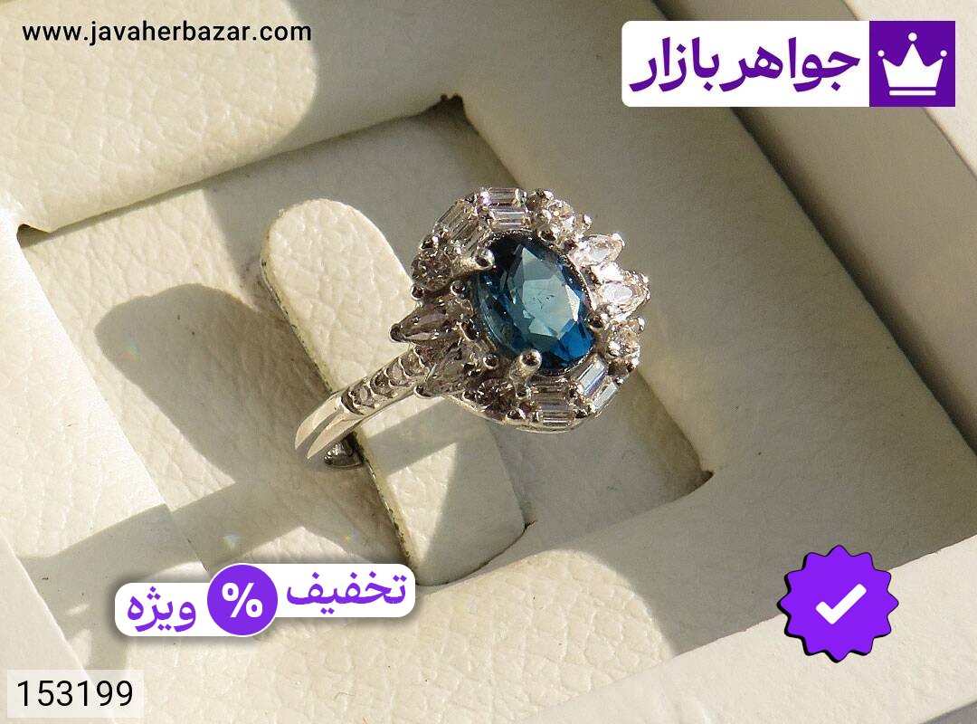 انگشتر نقره توپاز لندن طرح نازنین زنانه