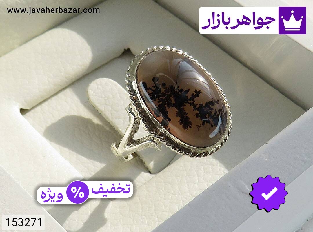 انگشتر نقره عقیق شجر دامله