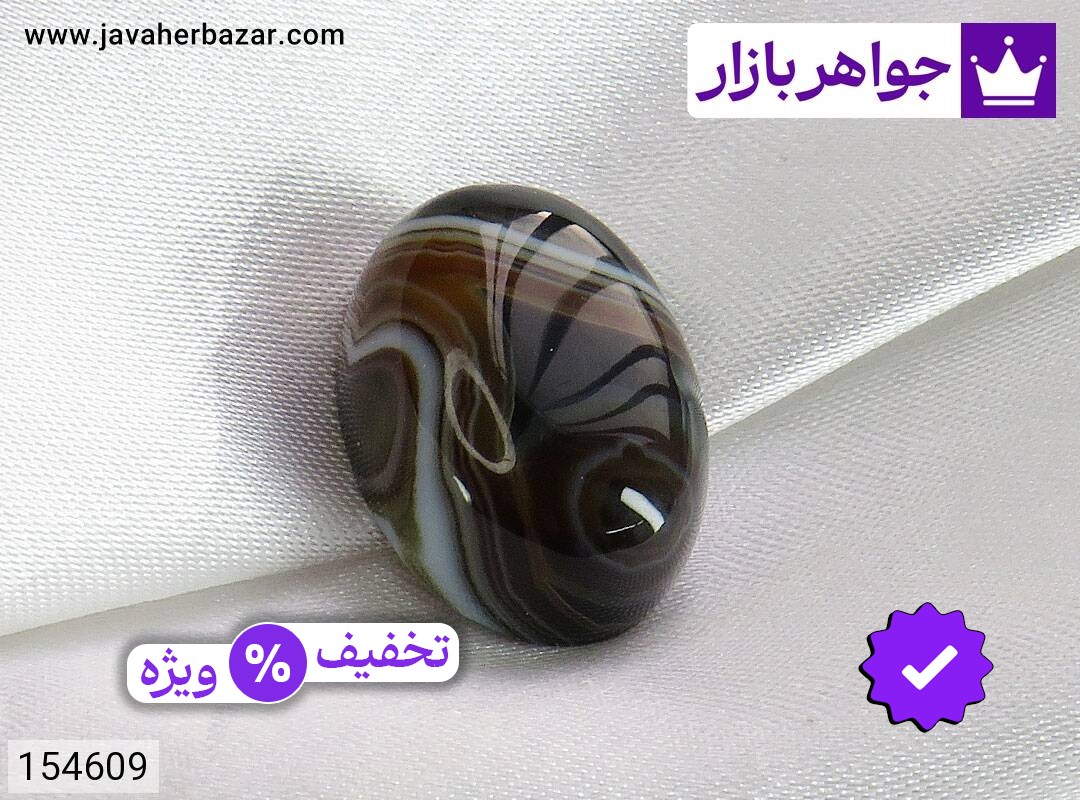 نگین عقیق سلیمانی زیبا با تراش دامله