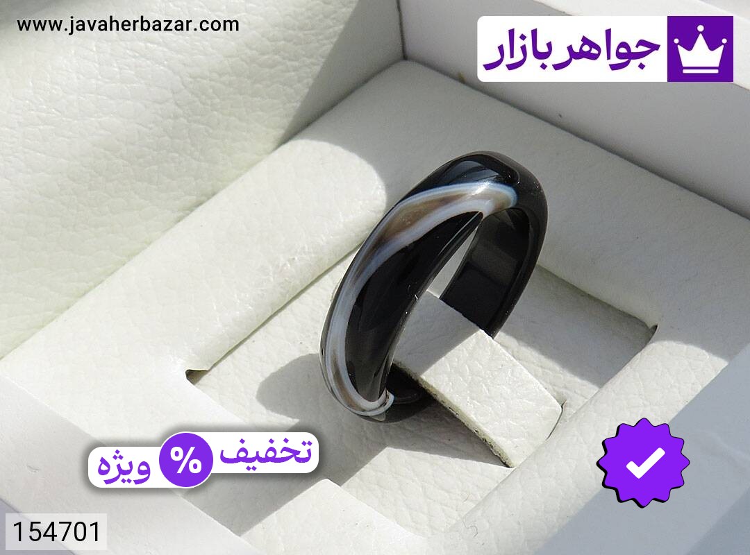 انگشتر عقیق سیاه سلیمانی سایز 54 55 56 57 58