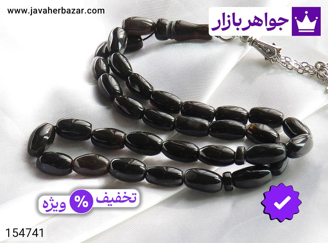 تسبیح عقیق یمنی سیاه 33 دانه خوش دست