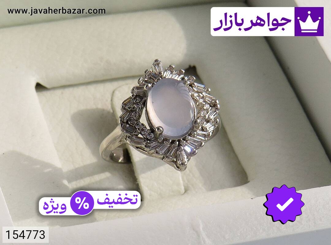 انگشتر نقره عقیق یمنی کبود زیبا زنانه