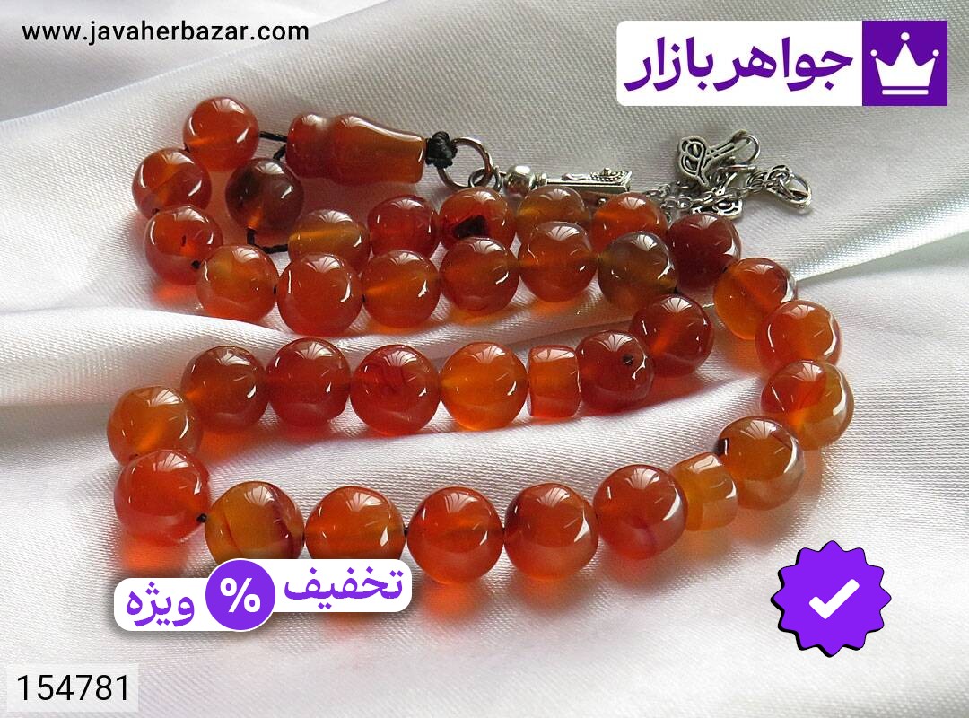 تسبیح عقیق یمنی قرمز 33 دانه لوکس