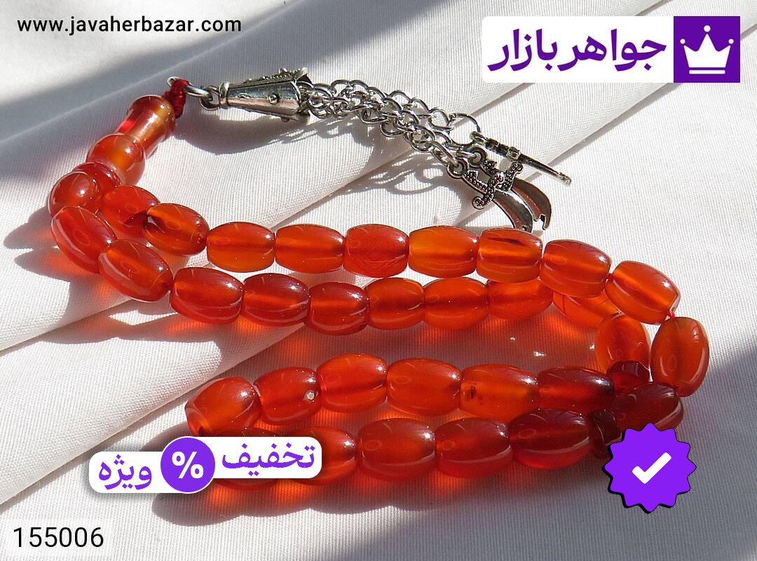 تسبیح عقیق یمنی قرمز 33 دانه لوکس